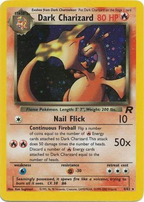 Pokemon Team Rocket 1st Edition Single Dark Charizard 4/82 - SLIGHT PLAY (SP) | DA Card World