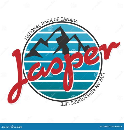 Jasper National Park Logo Badge on White Background, Vector Illustration Stock Vector ...