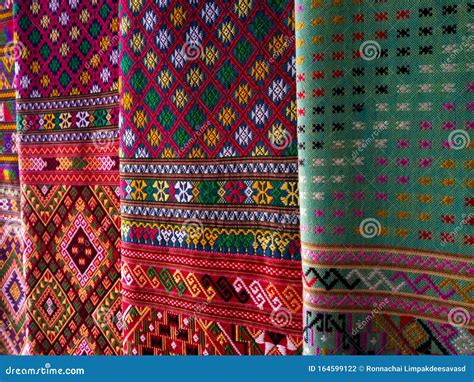 Thai Silk Fabric - Handmade Woven Fabrics of Thai Silk Textiles Stock Photo - Image of colorful ...