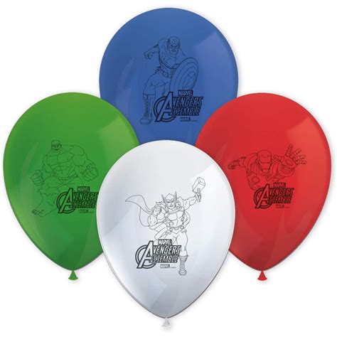 PROCOS Balloons Marvel Avengers Multi Heroes 28 Cm 8 Pieces 084667 ...