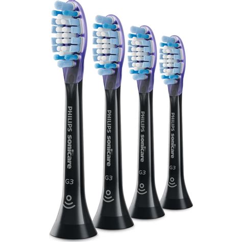 Philips sonicare premium gum care replacement brush heads, black, 4 pack, brushsync technology ...