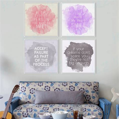 Minimalist Motivational Typography Quotes Watercolor mural Large Art Print Poster Wall Picture ...