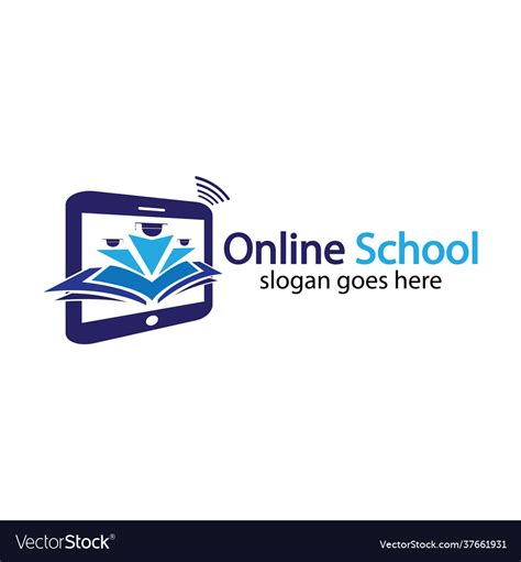 Online education logo design template Royalty Free Vector