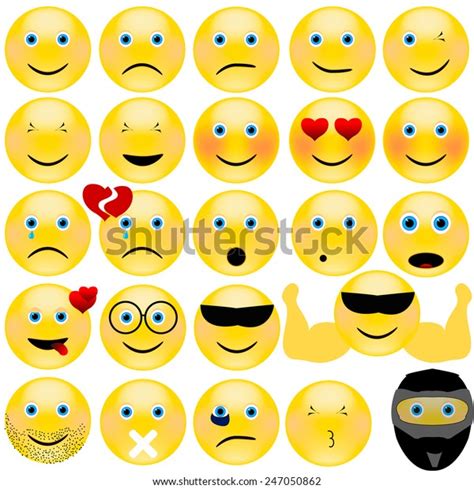 Vector Emotional Face Icons Stock Vector (Royalty Free) 247050862 | Shutterstock