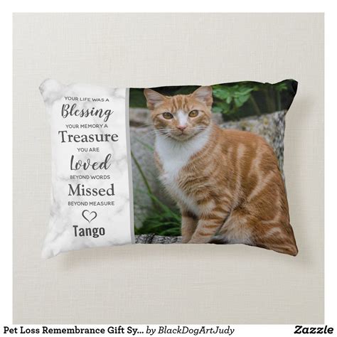 Pet Loss Remembrance Gift Sympathy - Cat Memorial Accent Pillow ...