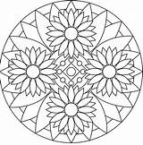 Sunflower Mandala Coloring Pages  sketch template
