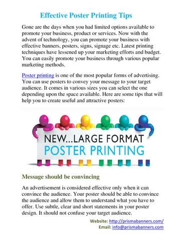 Effective Poster Printing Tips by Juan Schaar - Issuu