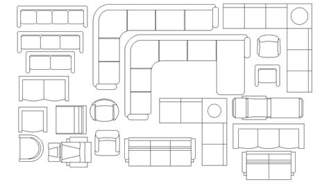 Sofa Set Furniture Cad Blocks Dwg File Cadbull | Images and Photos finder