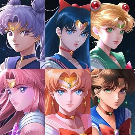 Premium AI Image | The four characters of the sailor moon.