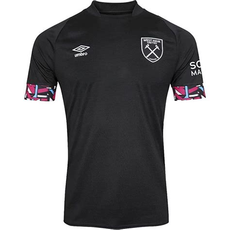 Umbro West Ham United Men's Away Jersey- Black/Vibrant Blue/ Pink/White ...