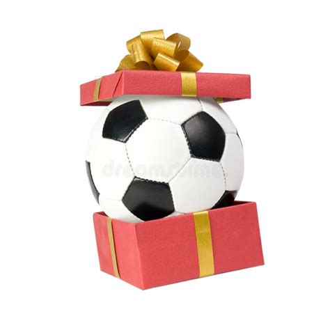 Soccer ball in a gift box stock image. Image of color - 16040619