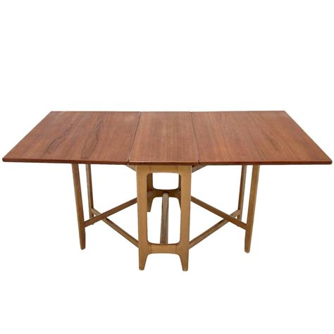 Foldable Dining Table by Bendt Winge at 1stdibs