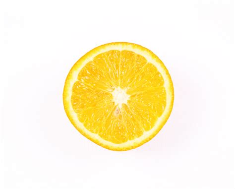 One half slice of an orange
