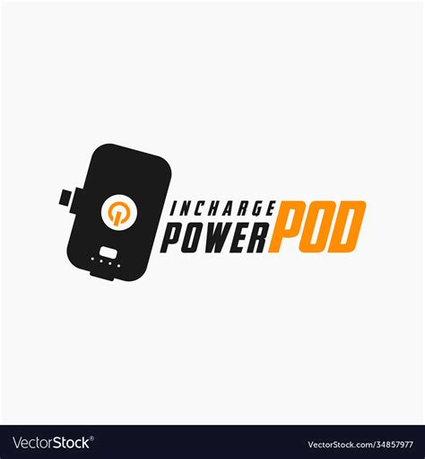 Modern power bank logo Royalty Free Vector Image