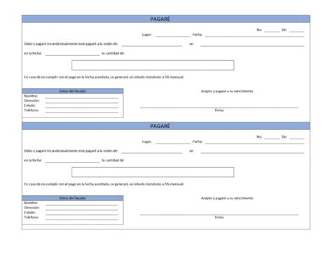 Modelo de pagaré. Con plantillas para rellenar - Asesorías