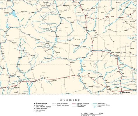 Wyoming State Map in Fit-Together Style to match other states