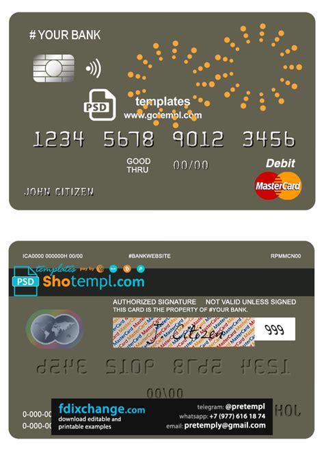 download # artsy line universal multipurpose bank mastercard debit credit card template free fonts