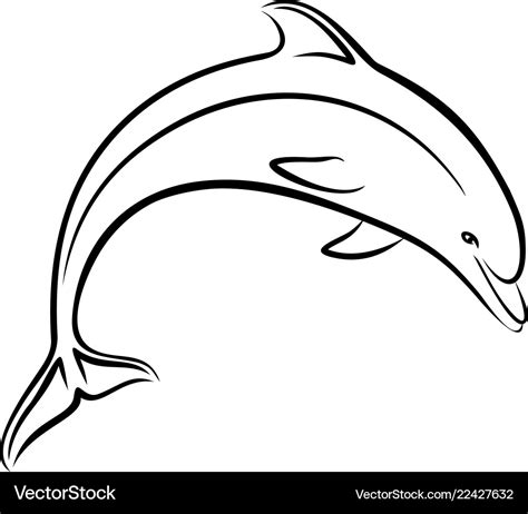 Cute Jumping Dolphin Drawing