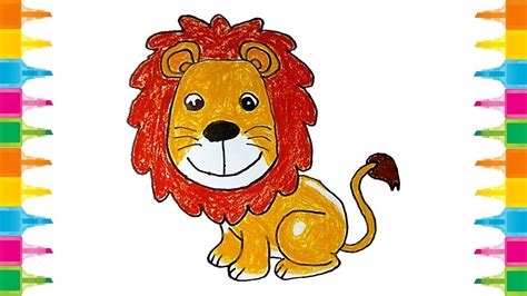 Color Lion Drawing