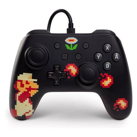 Refurbished Power A Retro 8-Bit Super Mario Wired Controller for Nintendo Switch - Black | Back ...