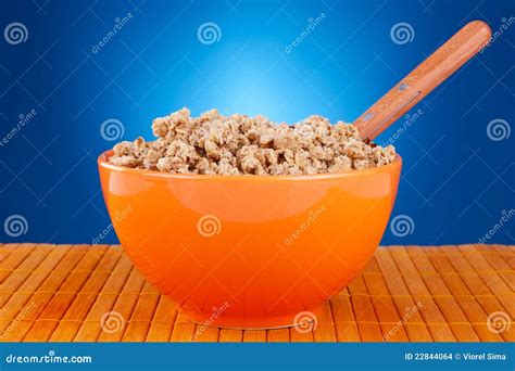 Bowl of cereal and spoon stock photo. Image of cuisine - 22844064