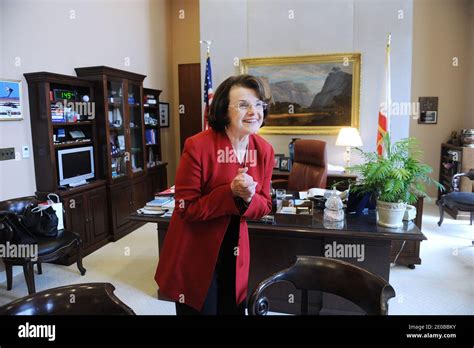 Senator Dianne Feinstein (D-CA) poses in her office at Capitol Hill in ...