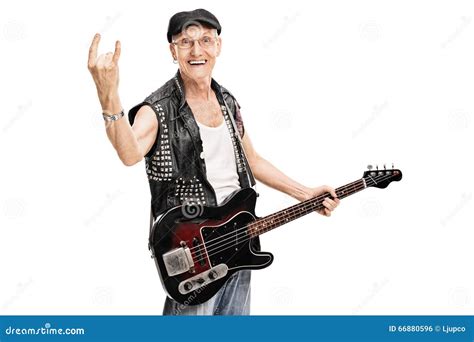 Old Punk Rocker Making a Rock Gesture Stock Photo - Image of making, lifestyle: 66880596