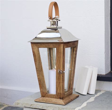 wood candle lantern tall by za za homes | notonthehighstreet.com