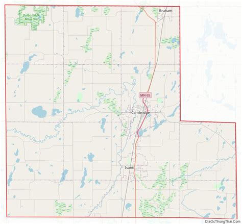 Map of Isanti County, Minnesota - Thong Thai Real