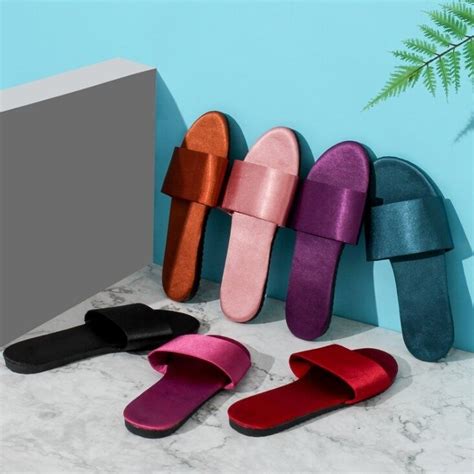 Household Comfortable Satin Slippers | Satin slipper, Slippers, Satin flats