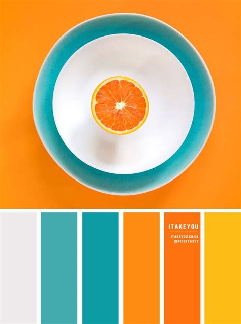 Orange, Teal and Yellow Color Inspiration | Orange color palettes, Color palette yellow, Color ...