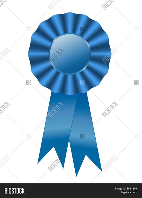 Blue Ribbon First Prize Vector & Photo | Bigstock