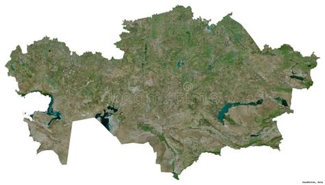 Kazakhstan On White. Satellite Stock Illustration - Illustration of ...