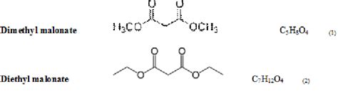 The structure of dimethyl malonate and diethyl malonate | Download Scientific Diagram