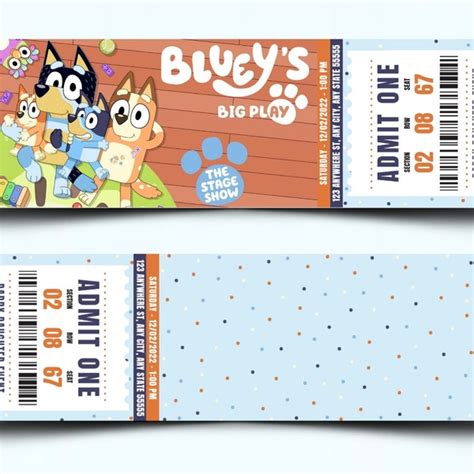 Bluey Ticket - Etsy Canada