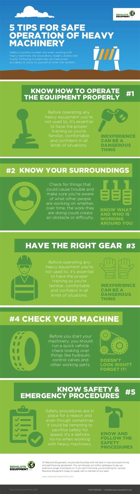 5 tips for safe operation of heavy machinery - infographic