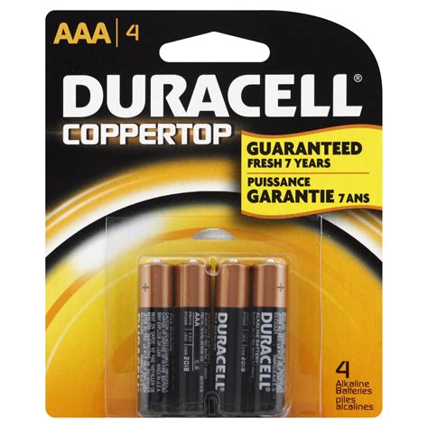 Duracell 41333424019 Coppertop 4 Pack AAA Batteries, Alkaline