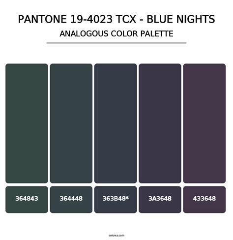 PANTONE 19-4023 TCX - Blue Nights color palettes - colorxs.com