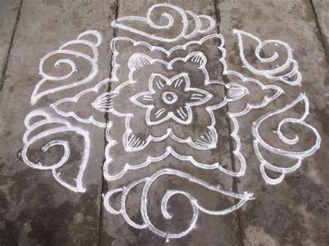 Rangoli designs easy and simple with dots | Flower