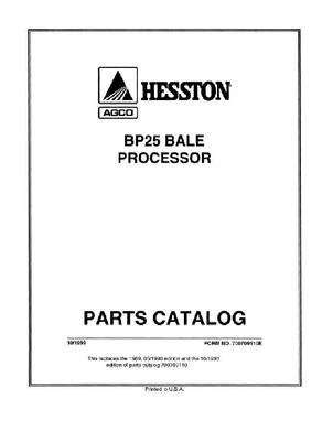 Hesston 700709110E Parts Book – BP25 Bale Processor – DIY Repair Manuals