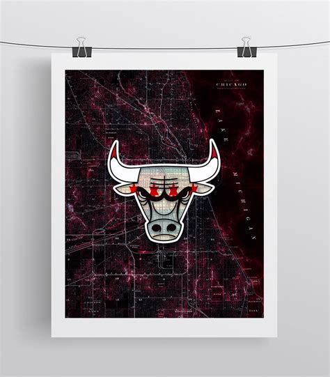 Chicago Bulls Poster, Chicago Bulls Print, Bulls Gift, Chicago Bulls C – McQDesign