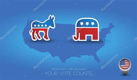 USA map with Republicans and Democrats symbol — Stock Vector © Grounder ...