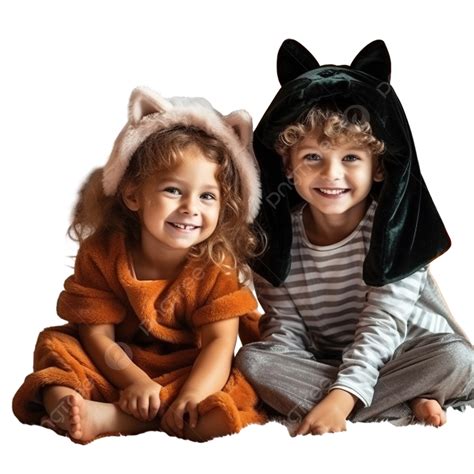Children In Halloween Costumes Have Fun In A Decorated Room, Funny Kids, Kids, Happy Kids PNG ...
