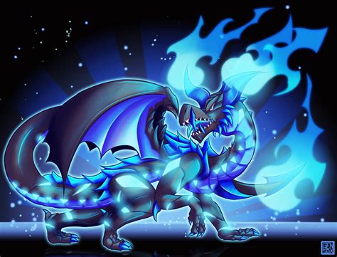 Blue Flame Dragon Commission by genso-x on Newgrounds