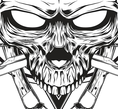 Skull knife illustration on Behance