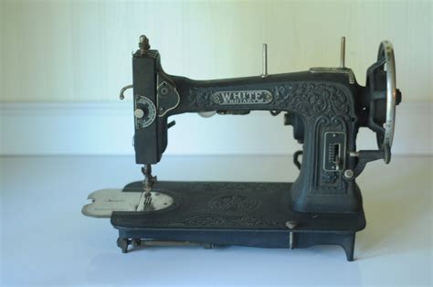 Antique White Rotary Sewing Machine Electric by PageScrappers