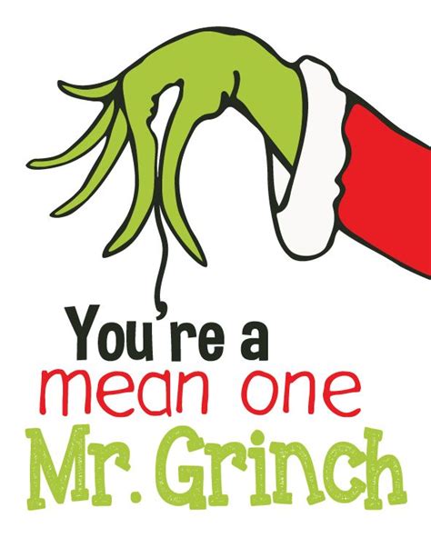 Original artwork using words to describe "You're a Mean One Mr. Grinch" -- Get into the holiday ...