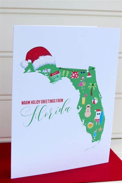 Florida Christmas Card, Florida Holiday Card, Warm Wishes, Beach ...