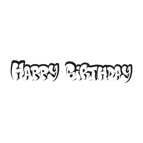 Graffiti Happy Birthday Bubble Letters Graffiti Birthday in Black and ...