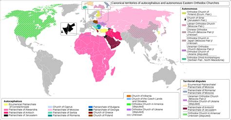 Hierarchical regions of the Eastern Orthodox Church in 2020. Including ...